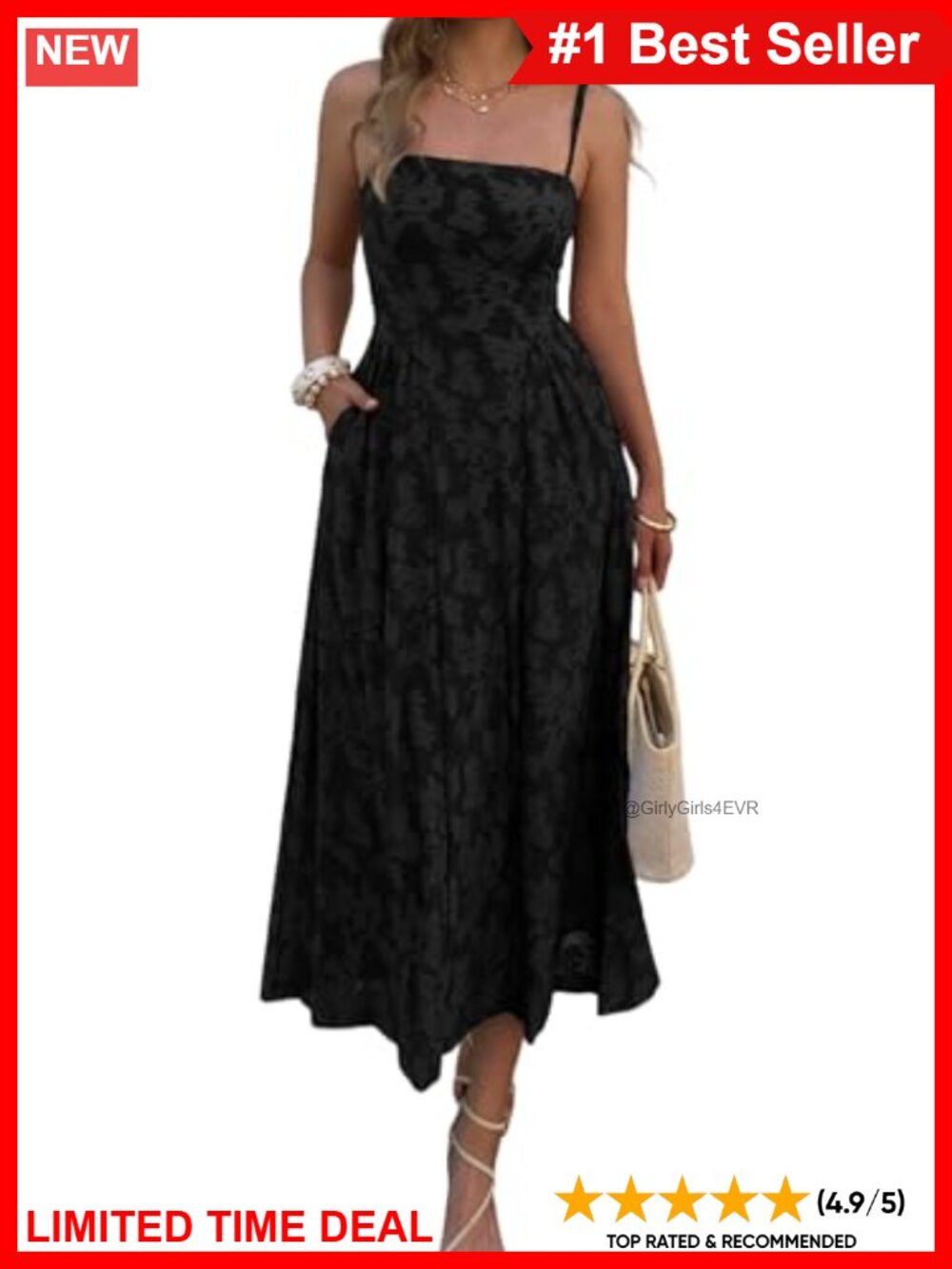 Floral Jacquard Maxi Dress Spaghetti Strap Square Neck Wedding Guest